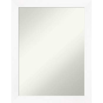 21" x 27" Non-Beveled Cabinet White Narrow Wall Mirror - Amanti Art