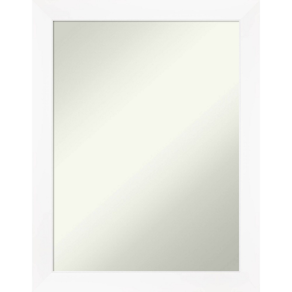 Photos - Wall Mirror 21" x 27" Non-Beveled Cabinet White Narrow  - Amanti Art