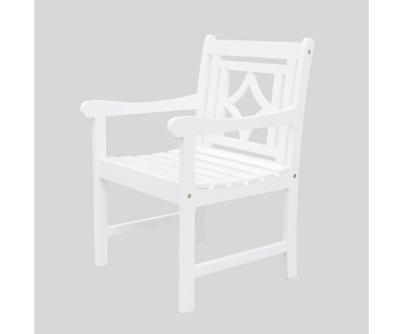 Bradley 5pc Wood Outdoor Patio Stacking Dining Set - White - Vifah