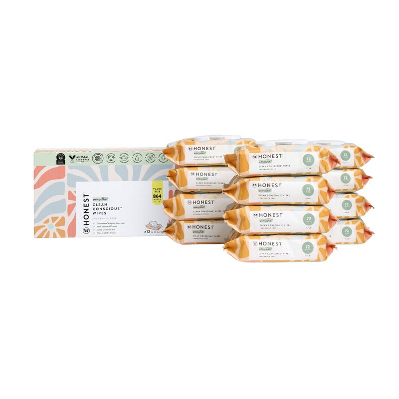 The Honest Company Plant-Based Baby Wipes made with over 99% Water - Sunburst - 864ct, 4 of 10