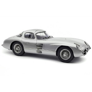1955 Mercedes-Benz 300 SLR "Uhlenhaut Coupe" Silver with Blue Interior 1/18 Diecast Model Car by CMC - 1 of 4