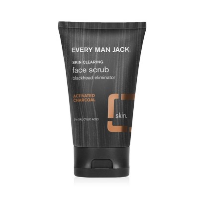 Every Man Jack Men's Exfoliating Activated Charcoal Face Scrub - Help Unclog Pores, Prevent Breakouts - 4.2oz