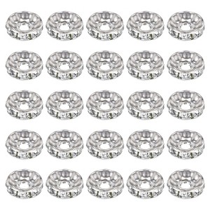 Unique Bargains Durable Sparkling DIY Jewelry Making Spacer Rhinestone Beads 50 Pcs - 1 of 4