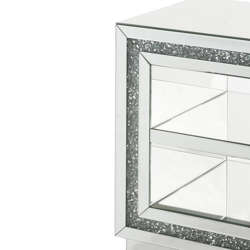 18&#34; Noralie Mirrored Accent Table Faux Diamonds - Acme Furniture, 3 of 9