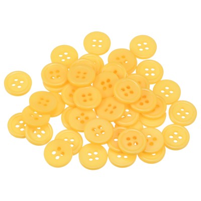 Unique Bargains Resin Craft Snap Round Flat 4-Hole Sewing Buttons 50 Pcs