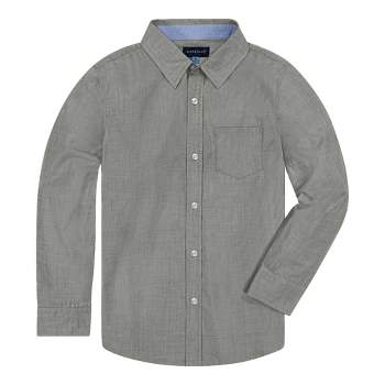 Andy & Evan Kids Grey Chambray Button Down Shirt, Size 10