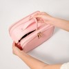 Anna-Kaci Multi-Compartment Travel Makeup Bag with Brush Holder and Transparent Pockets - Pink - 4 of 4