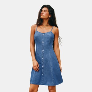 Cupshe Encore Denim Mini Dress - Blue - L
