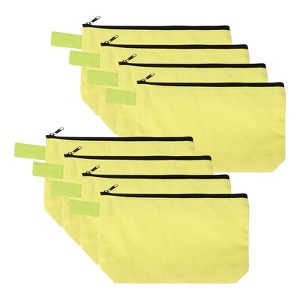 Unique Bargains Canvas Plain Zipper Toiletry Makeup Organizing Bags 8 Pcs - 1 of 4