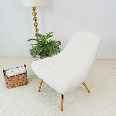 Aukfa French Single Lounge Chair, High Density Foam Filling, Suitable for Living Room, Bedroom,Beige