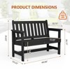 Hyleoty HDPE Outdoor Park Bench 48" x 22" x 35" ,Elegant, Comfortable and Durable - 3 of 4