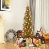 Costway 6FT Tinsel Tree Slim Pencil Christmas Tree Silver Champagne Goldblue - 3 of 4