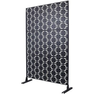 DSVIMOY Outdoor & Indoor Privacy Screen, Freestanding Decorative Privacy Screen for Deck Balcony Patio, Black, 48"*76"*16"