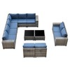 Marlton 12pc Wicker Outdoor Patio Furniture Set Conversation Sofa Sectional with Cushions - 2 of 4