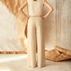 Women's High Waisted Wide Leg Pants - Cotton Linen Blend Casual Palazzo Trousers with Button Closure for Comfort & Style - 4 of 4