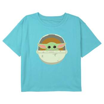 Girl's Star Wars: The Mandalorian Cute Chibi Grogu Bassinet Crop T-Shirt