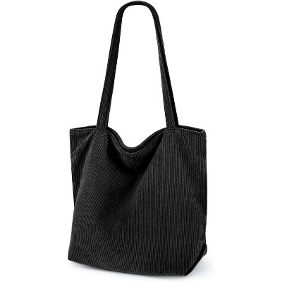Paaaawaters Corduroy Tote Bag for Women,Hobo HandBags with Zipper,Large Capacity Casual Shoulder Handbags with Inner Pockets
