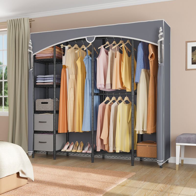 VIPEK V40S i1 Large Wardrobe Heavy Duty Clothes Rack with Drawers, Metal Black Rack with Clear Window Cover, 5 of 11