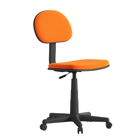 Emma and Oliver Light Orange Adjustable Mesh Swivel Task Office Chair Low Back Student Desk Chair