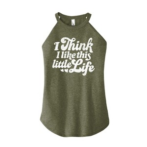 Women's - Instant Message - I Think I Like This Little Life Graphic High Neck Tank - 1 of 4
