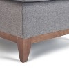 Maxwell Ottoman Gray - Finch: Modern Upholstered Footstool, 22"x24" Wood Frame, 500lb Capacity - 4 of 4