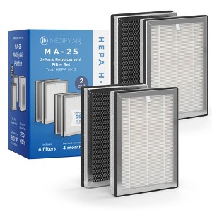 Medify Air 2pk MA-25 Replacement Filter with True HEPA H13 and Lasts 3-4 Months - 1 of 4