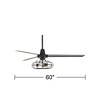 60" Casa Vieja Turbina Modern Industrial Indoor Outdoor Ceiling Fan with 3-Light LED Remote Control Matte Black Cage Damp Rated for Patio Exterior - 4 of 4