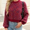 Women's Rainbow Stitching Drop Sleeve Cropped Sweater -Cupshe - 2 of 4