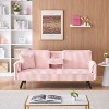 Minimalist style, straight-line corduroy sofa suitable for sitting and lying in the living room and bedroom - 4 of 4