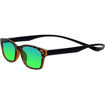 Magz Greenwich Magnetic Front Connecting Polarized Sun OR Bi-Focal Sunglasses in Rainbow Stripe Multi-Color Black