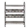 Metal 4-Tier Cart with 6 Bins On Casters - image 3 of 3