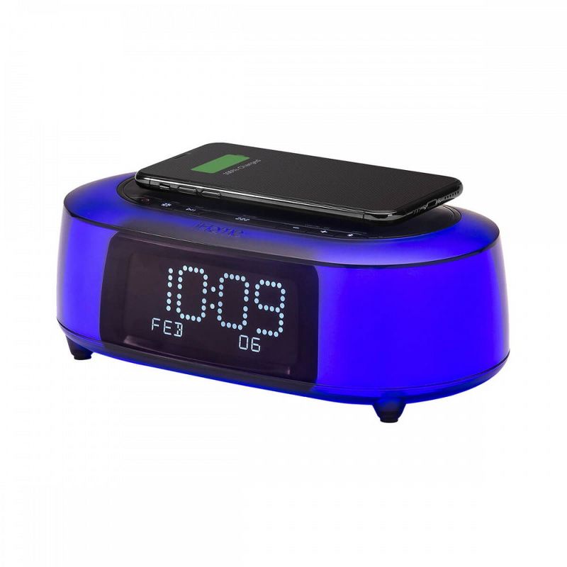 iHome Wireless Charging Alarm Clock with Bluetooth Speaker and Color Changing Lights, Digital Alarm Clock for Bedroom, Office, or Dorm IBTW281, 5 of 9