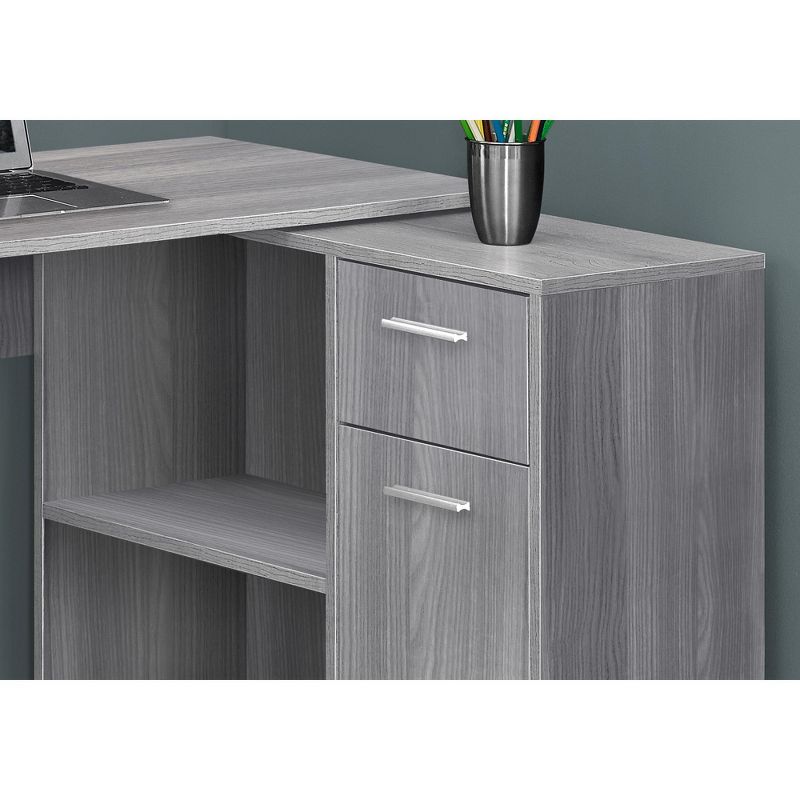 Monarch Specialties Workstation with Storage Shelves and Cabinet for Home & Office-Contemporary Style L Shaped Computer Desk, 46" L, 4 of 6