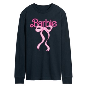 Men's - Barbie - Logo Coquette Bow Long Sleeve Graphic T-Shirt - 1 of 3