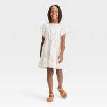 Girls' Short Sleeve Embroidered Woven Dress - Cat & Jack™ Cream