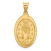 Black Bow Jewelry 14k Yellow Gold Hollow Oval Satin Miraculous Medal Pendant, 15 x 32mm - 3 of 4