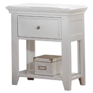 22" Lacey Nightstand White - Acme Furniture: Elegant Bedside Table with Storage, No Assembly Required - 1 of 4