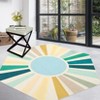 Washable Modern Colorful Rug Non Slip Low Pile Rug Soft Sun Accent Throw Floor Cover Foldable Indoor Carpet for Living Room Bedroom Playroom - 2 of 4