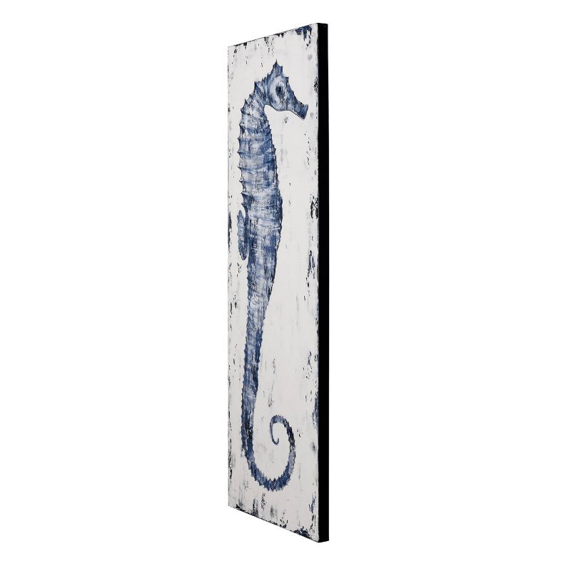 Anglo Rustic Seahorse Coastal Handmade Oil Painting Unframed Wall Canvas - StyleCraft, 3 of 9
