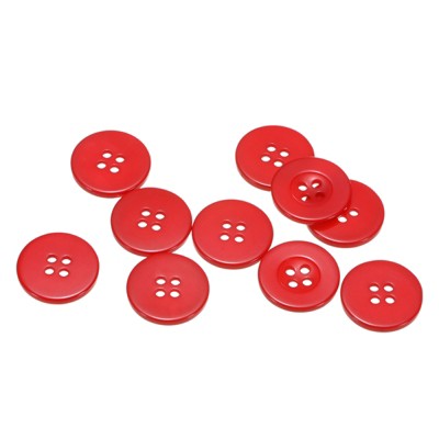 Unique Bargains Resin Craft DIY Round Flat 4-Hole Replacement Sewing Buttons 10 Pcs