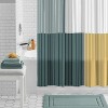 LunaLulinlk Striped 30% recycled PEVA shower curtain and hooks - 2 of 4