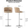 SKRAN PU Leather Swivel Bar Stools Set of 2, Adjustable Barstool with Silver Stainless Steel Base with Circular Arc Back for Home,Outdoor  Khak - 3 of 4