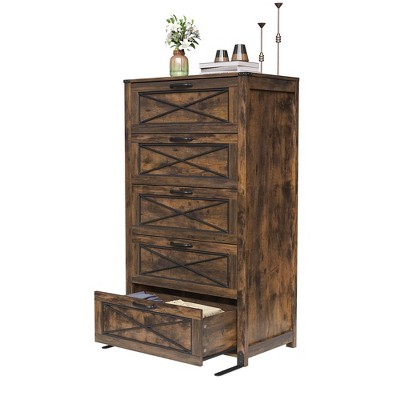5 Drawers for Bedroom, Tall Wooden Dresser & Chests of Drawers