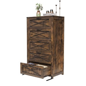 5 Drawers for Bedroom, Tall Wooden Dresser & Chests of Drawers - 1 of 4