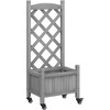 vidaXL Plant Pot with Trellis Wheels, Flower Box with Trellis, Planter for Patio, Garden, Plant Box, Grey Solid Wood Fir, 40 x 30 x 97.5 cm, 3207645 - 2 of 4