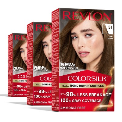 Revlon ColorSilk Permanent Hair Color with Bond Repair Complex - 13.2 fl oz/3ct