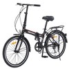 Okak 24IN Folding Bike with 7 Speed and Steel Frame, Cruiser Bikes with Rear Shelf and Mudguard, Adult Bike for Traval and Commuting - 2 of 4