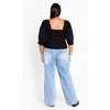 Women's Plus Size Flora Plain Top - black | CITY CHIC - 3 of 4