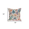 HomeRoots 18" Blue and Pink Floral Cotton Throw Pillow With Embroidery - 3 of 4