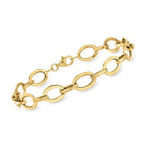 Ross-Simons 14kt Yellow Gold Flat Oval-Link Bracelet Size 8 - 1 of 4